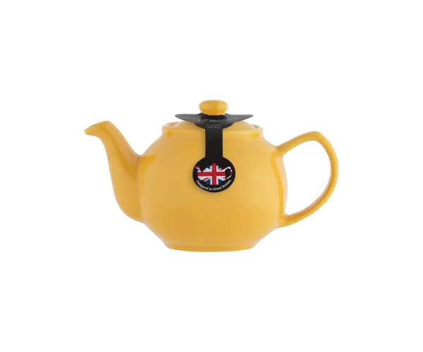 Théière élégante de 2 tasses couleur moutarde - Bouilloire en céramique de qualité supérieure