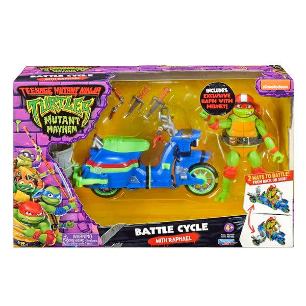 Tortues Ninja: Mutant Mayhem: Figurine & Véhicule: Moto de Combat & Raphaël
