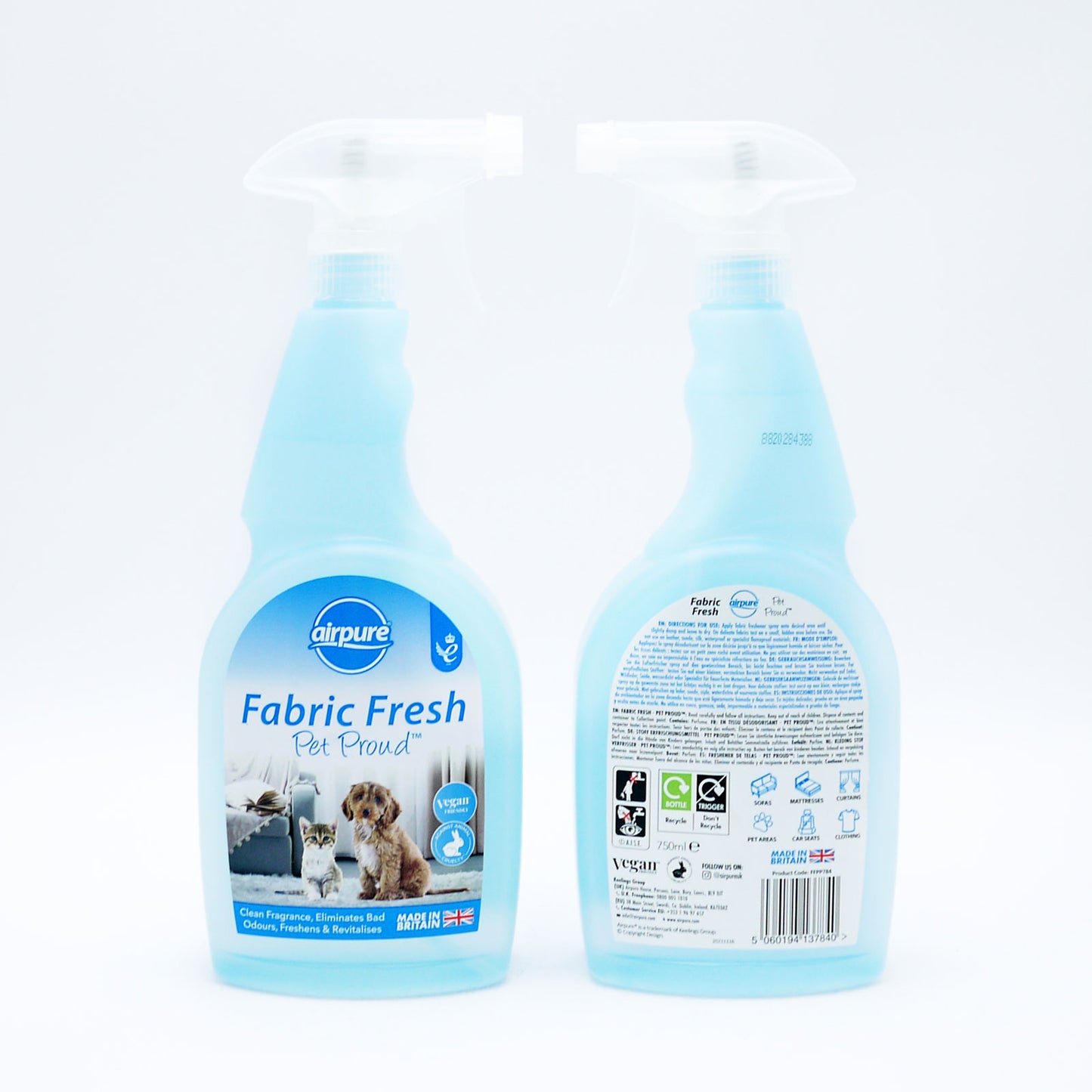 AIRPURE DÉSODORISANT TEXTILE ANIMAUX HEUREUX 750 ml