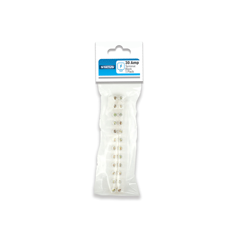 30 A - Bornier - Transparent - 1 pce - 12 bornes par barrette - en sac plastique