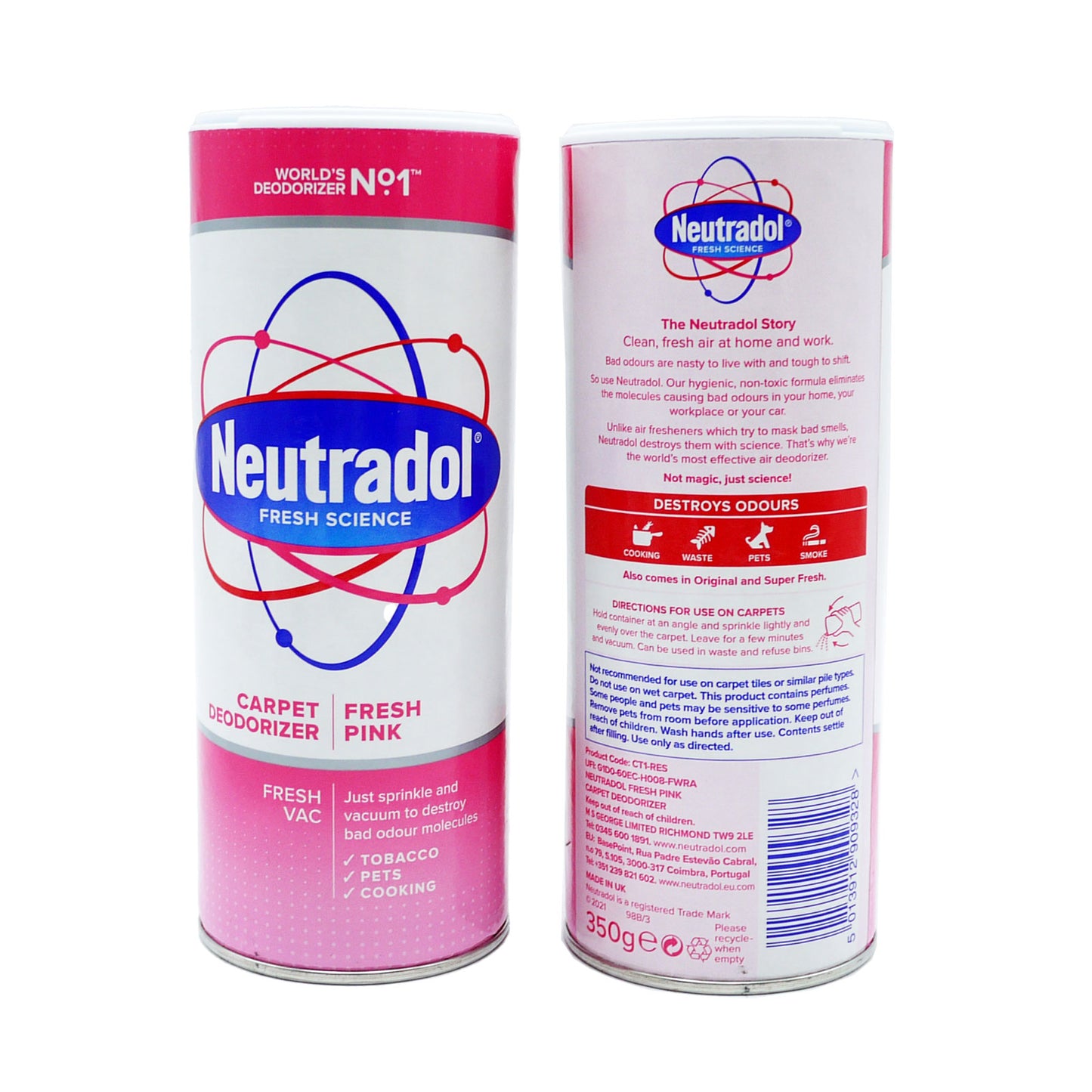 NEUTRADOL DÉSODORISANT MOQUETTE FRAÎCHEUR ROSE 350G