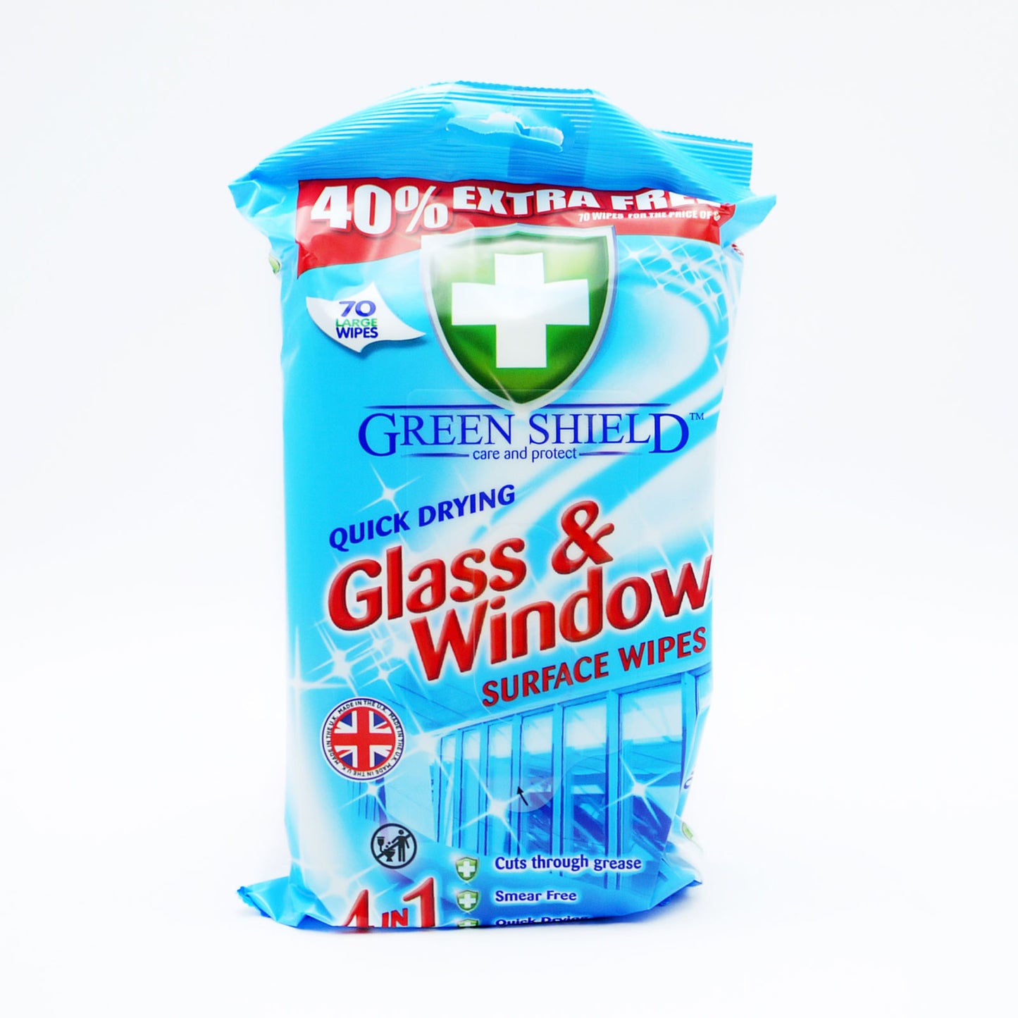 LINGETTES VITRES ET FENÊTRES GREENSHIELD 70 UNITÉS