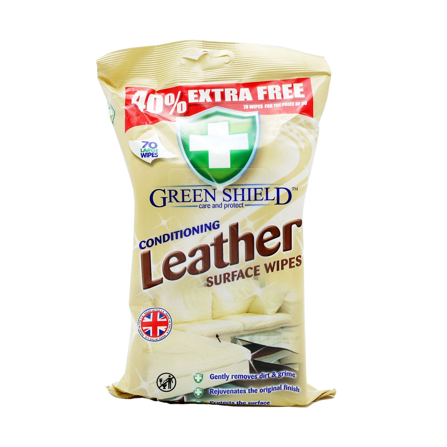 LINGETTES BAUME CUIR GREENSHIELD 70