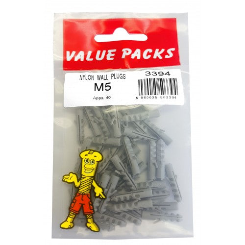 FAST PAK VALUE CHEVILLES MURALES EN NYLON 5 MM 40 PAR PAQUET 3394