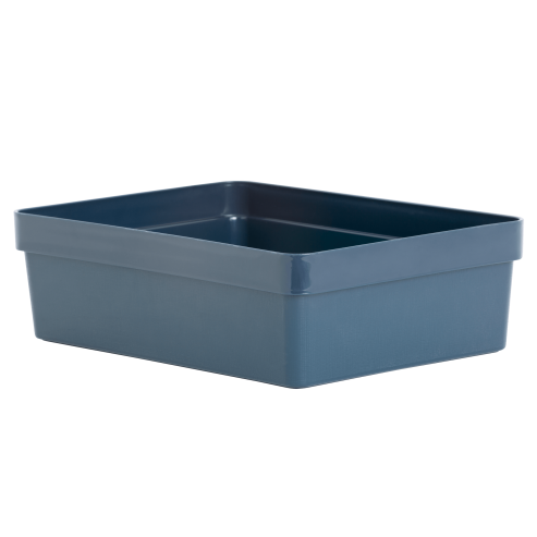 Panier de rangement Studio Linen 2.02 peu profond A4 36x26x11cm bleu marine