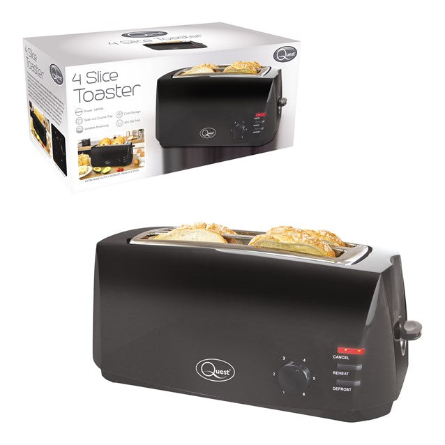 4 Slice Cool Touch Toaster - Black