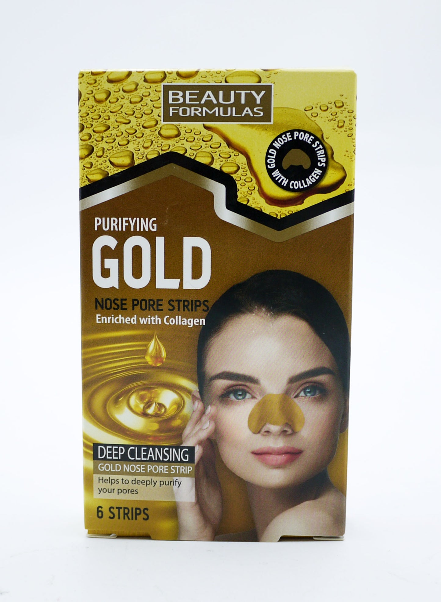 BEAUTY FORMULAS GOLD NOSE PORE STRIPS 6'S