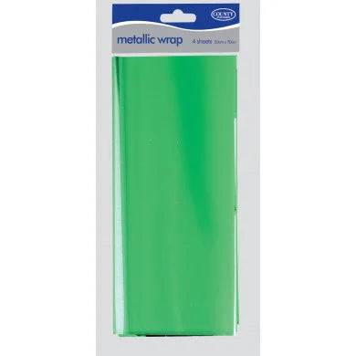 Green Metallic 50cm x 70cm 4 sheets Gift Wrap
