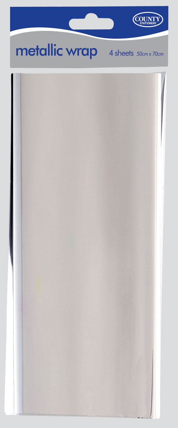 Metallic 50cm x 70cm 4 sheets Silver