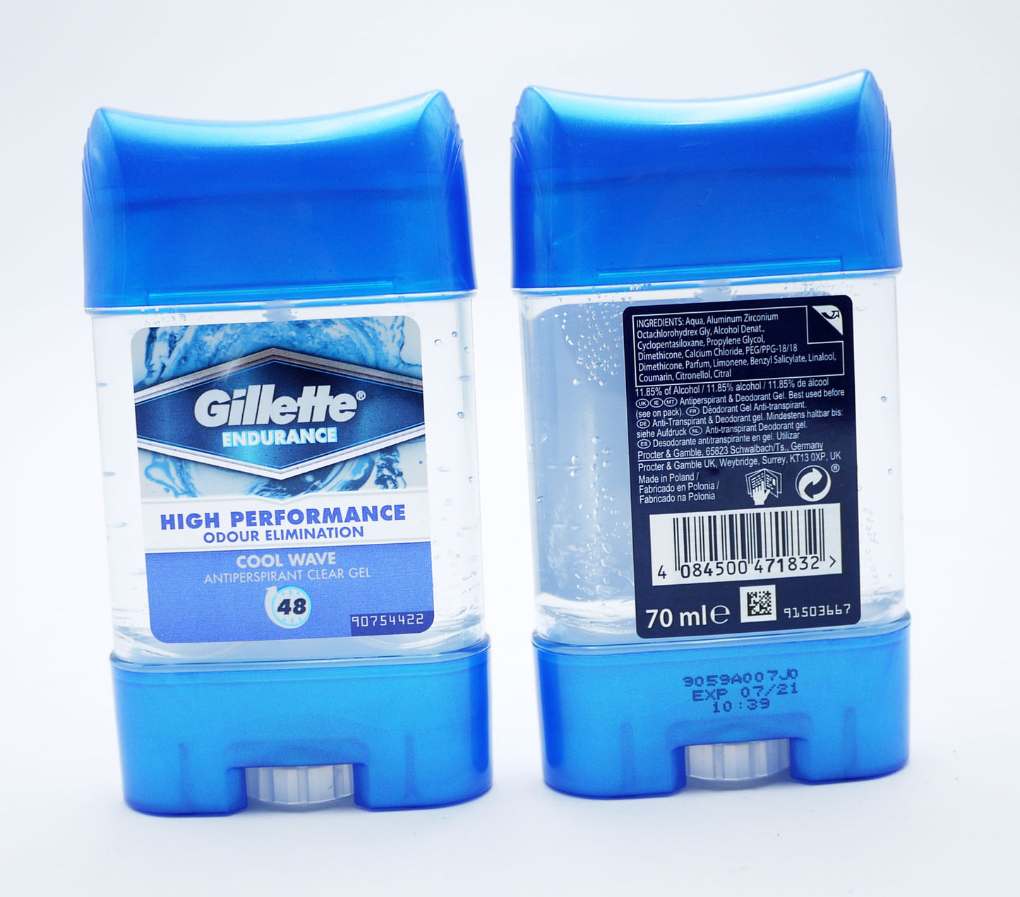 GILLETTE ANTI-TRANSPIRANT GEL INVISIBLE BÂTON COOL WAVE 70ml