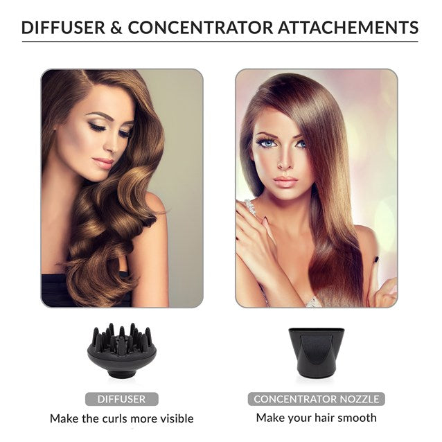 Sèche-cheveux professionnel RedHot avec diffuseur - Rouge
