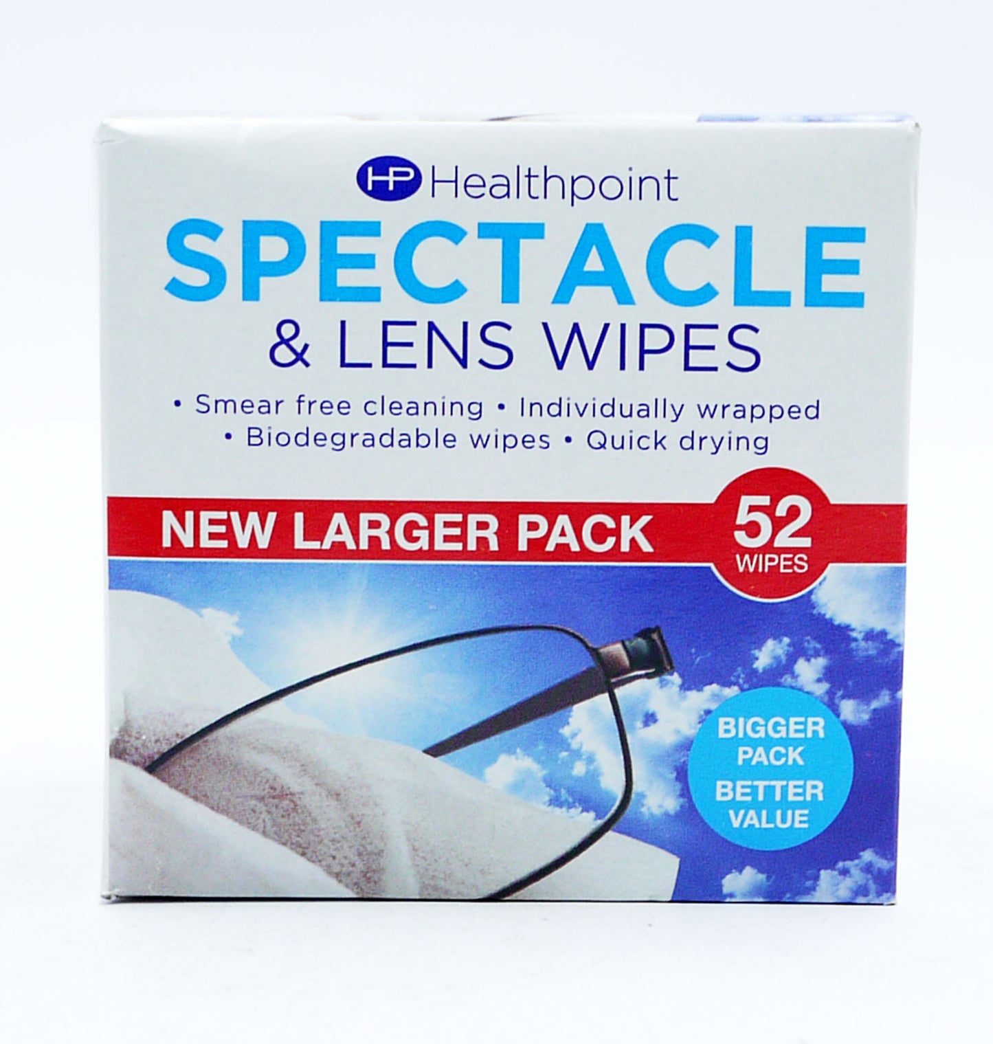 LINGETTES NETTOYANTES POUR LUNETTES HEALTHPOINT 25 POUCES