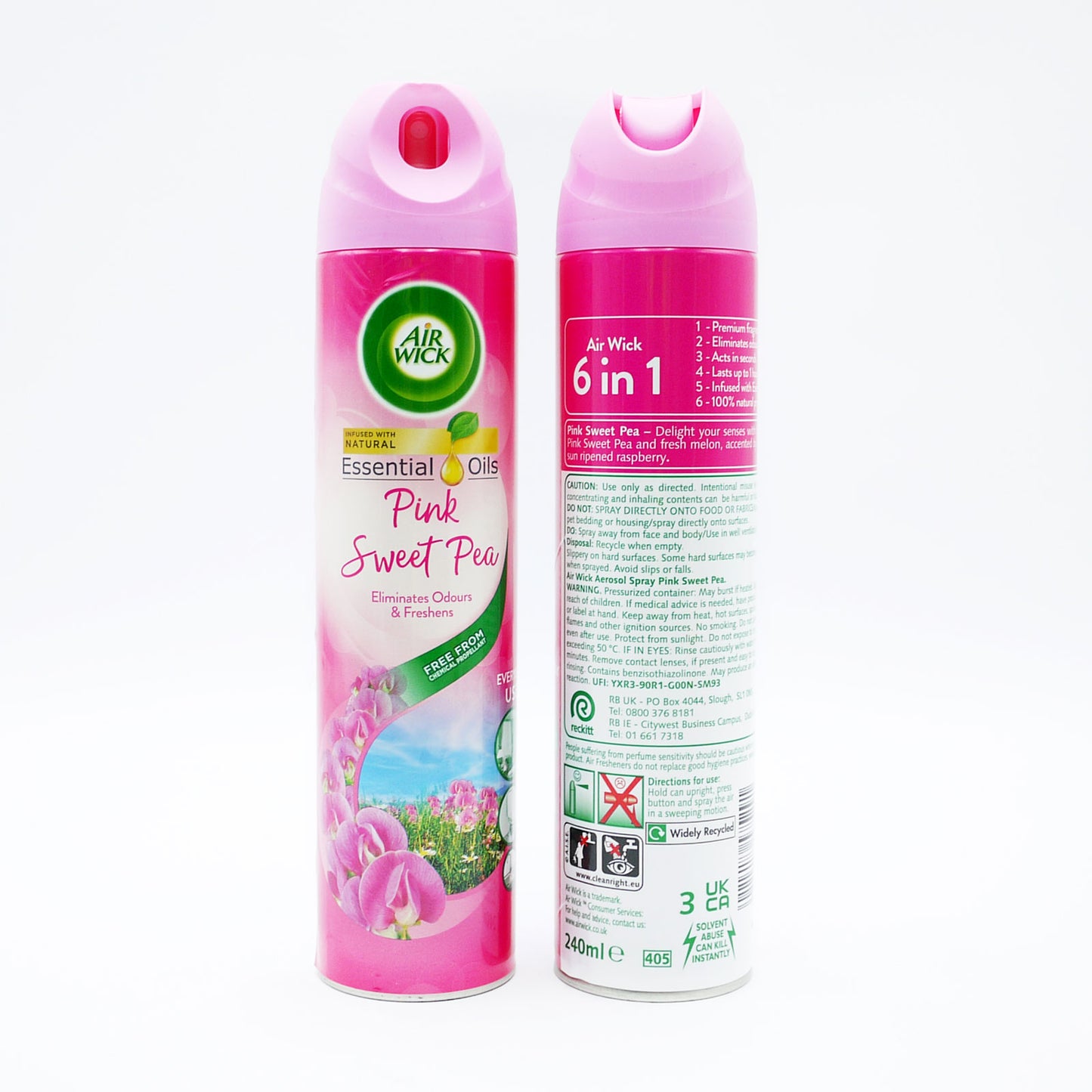 AIRWICK ASSAINISSEUR D'AIR POIS DE SENTEUR ROSE 240ML