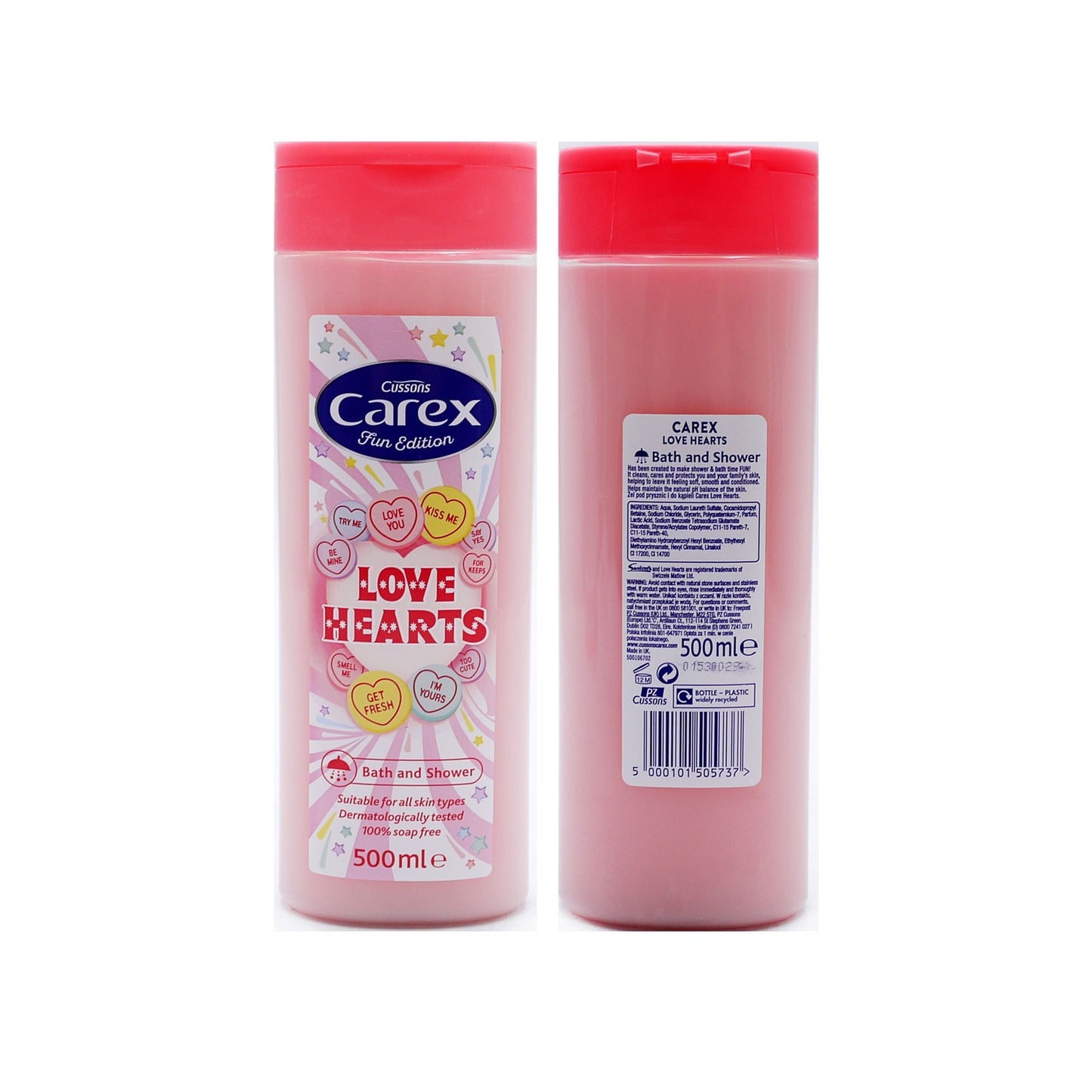 Crème de douche CAREX CŒURS D'AMOUR 500ml