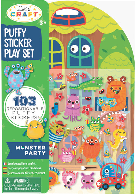 Puffy sticker play set monster party