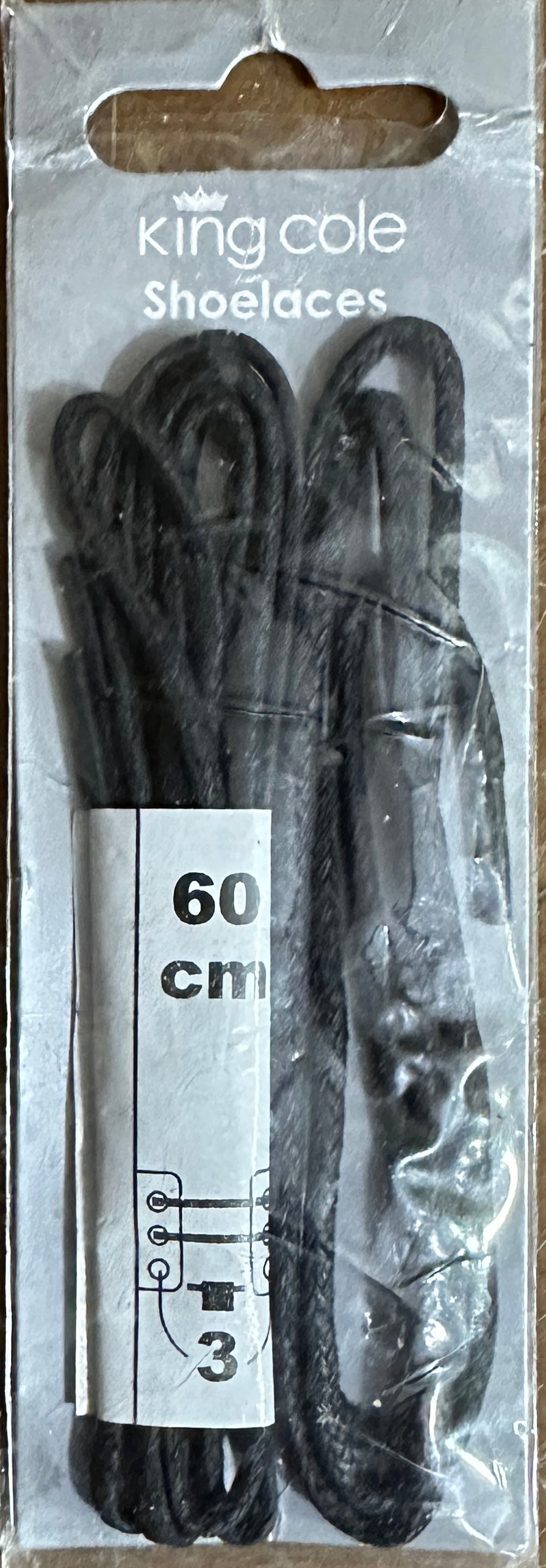 Shoe Lace Waxed 60cm 2Pair-Black
