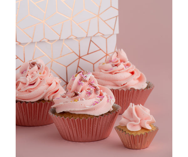 Boîte à gâteau rose gold "Geo" 10" Élégant emballage pour gâteaux