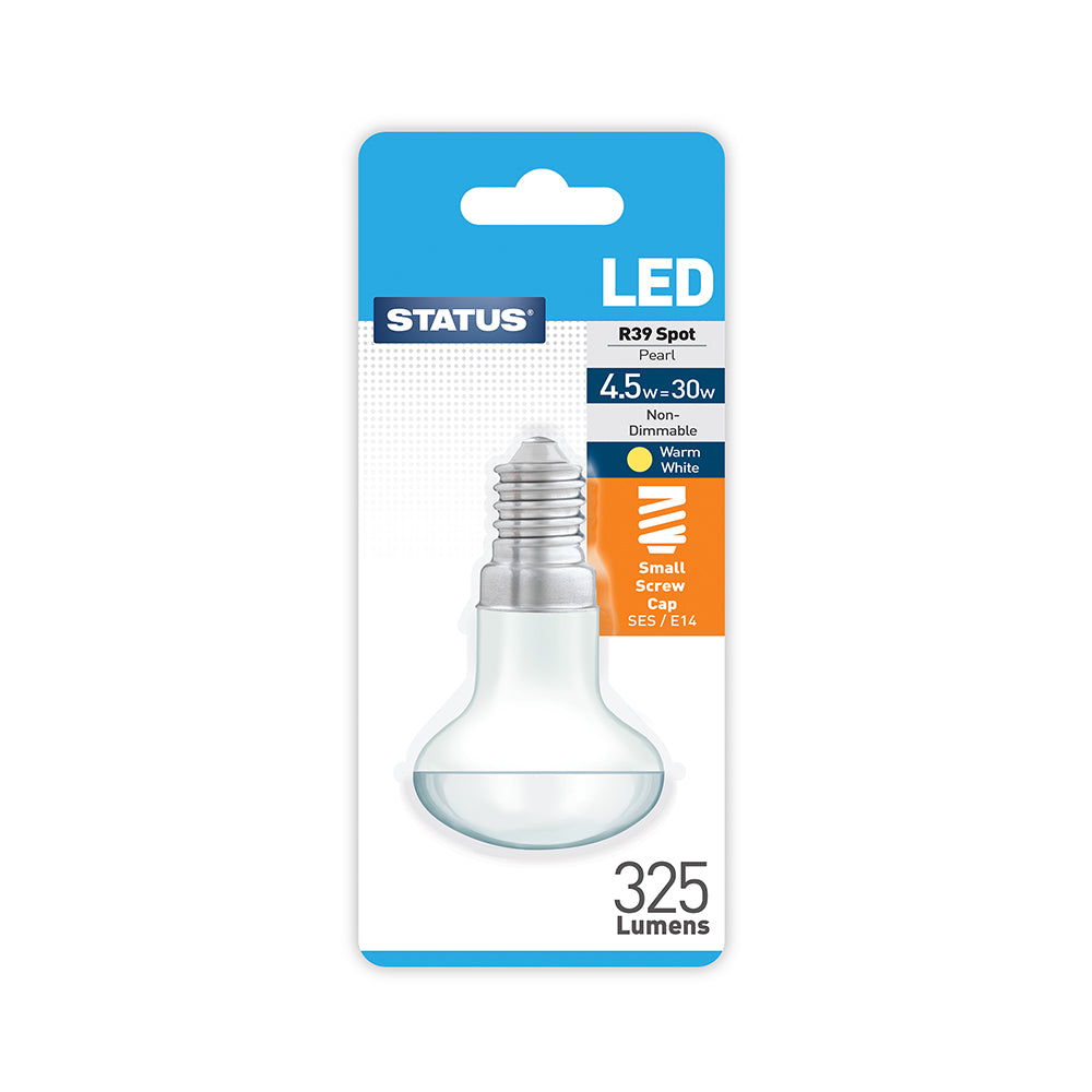 4.5w = 30w = 325 lumens - R39 Reflector Spot - SES - 1 pk