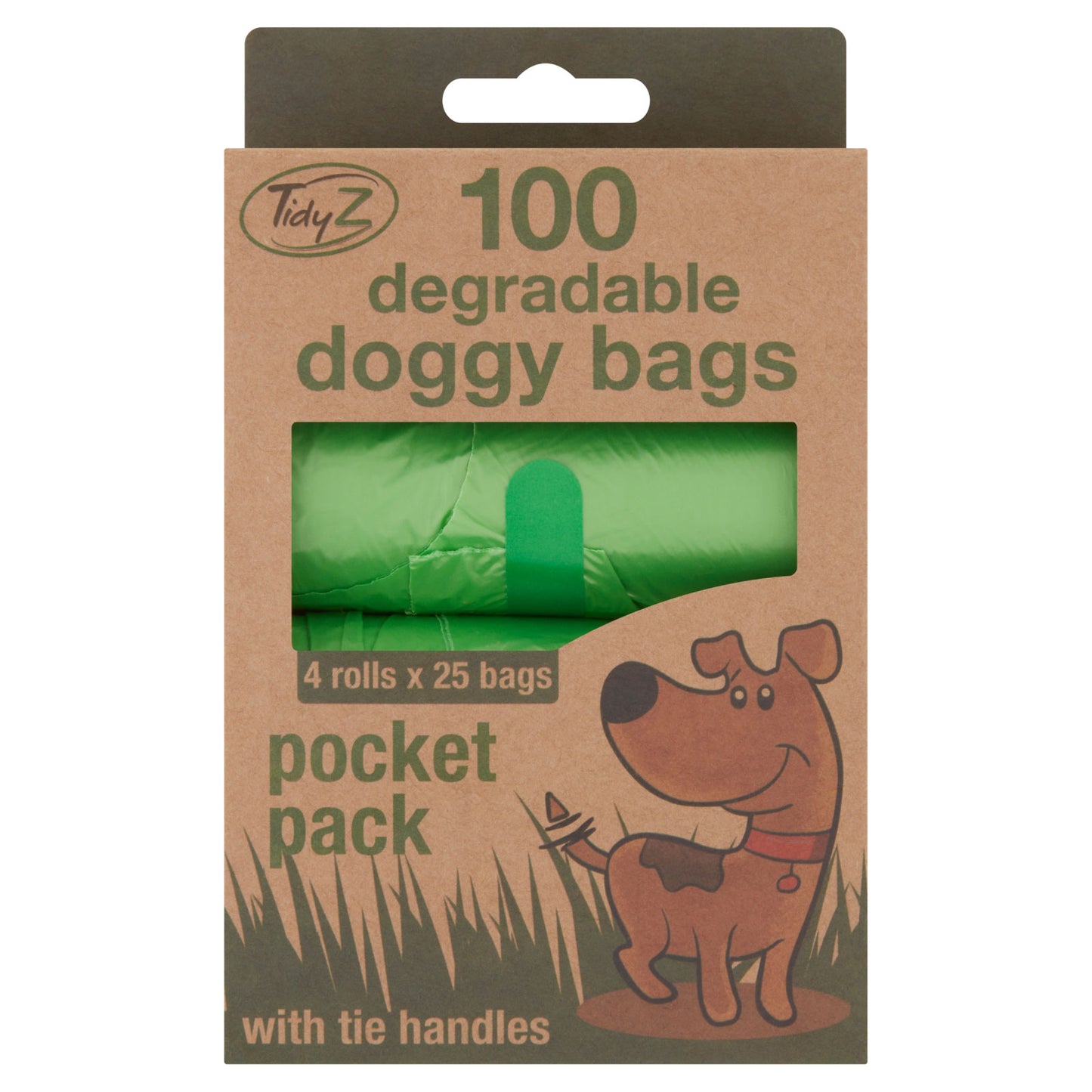 SACS À DÉCHETS CANINS BIODÉGRADABLES TIDYZ 4x25