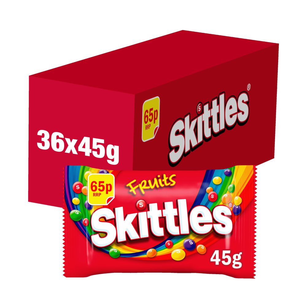 Skittles Vegan Chewy Sweets Fruit Flavoured Bag 45g
