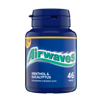 Airwaves Menthol & Eucalyptus Sugarfree Chewing Gum Bottle 46 Pieces