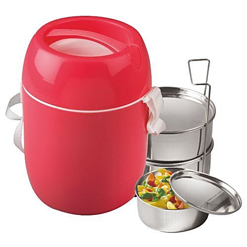 STYLO-3 Panier repas isotherme avec 3 récipients en acier inoxydable avec couvercle Assortiment