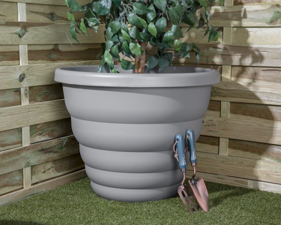 H346 Beehive 66cm Round Pot Cement Grey