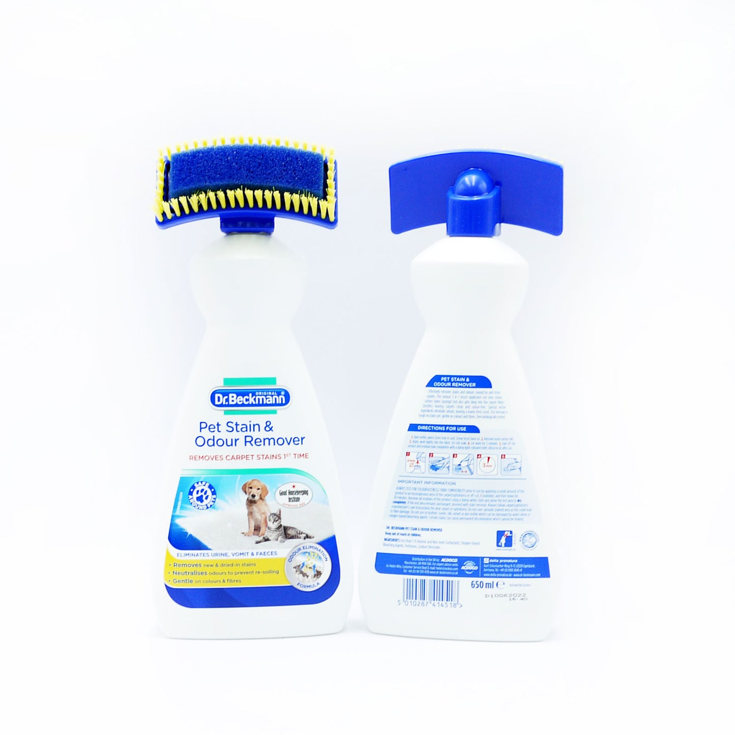 DR BECKMANN DÉTÂCHANT ET DÉSODORISANT POUR ANIMAUX DE COMPAGNIE AVEC BROSSE 650ML