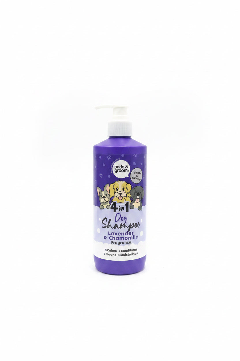 PRIDE & GROOM 4 in 1 DOG SHAMPOO LAVENDER & CHAMOMILE FRAGRANCE 500ml