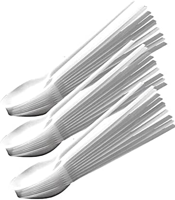 Essential Extra Value White Plastic Dessert Spoon 80pk