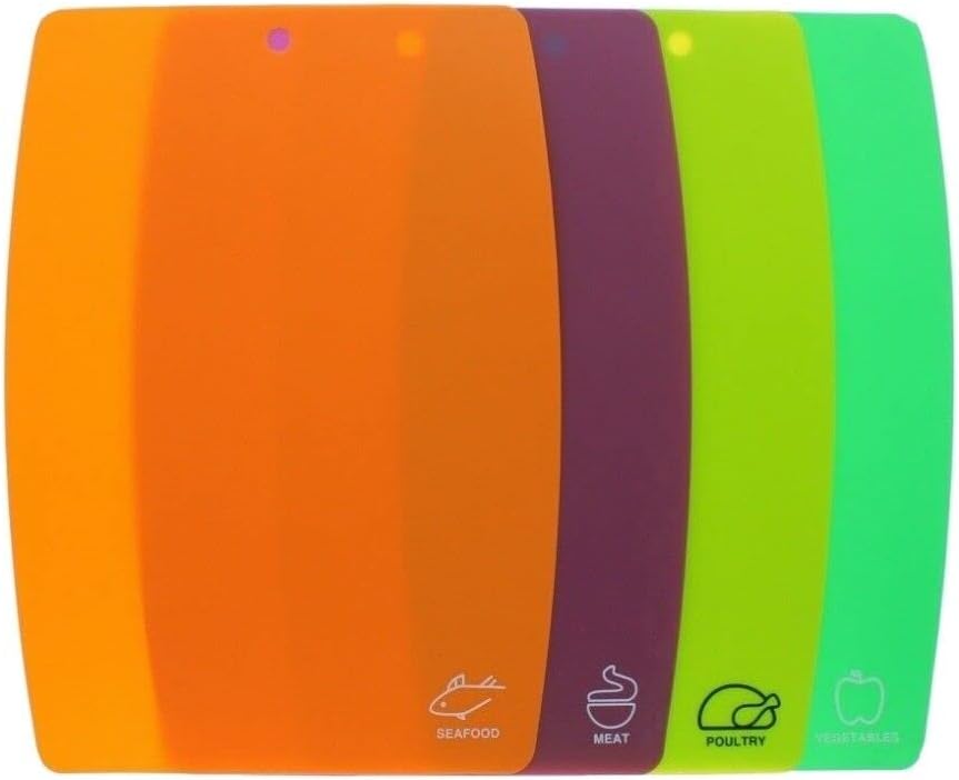 Ensemble de 4 planches à découper souples Tapis de découpe souples à code couleur