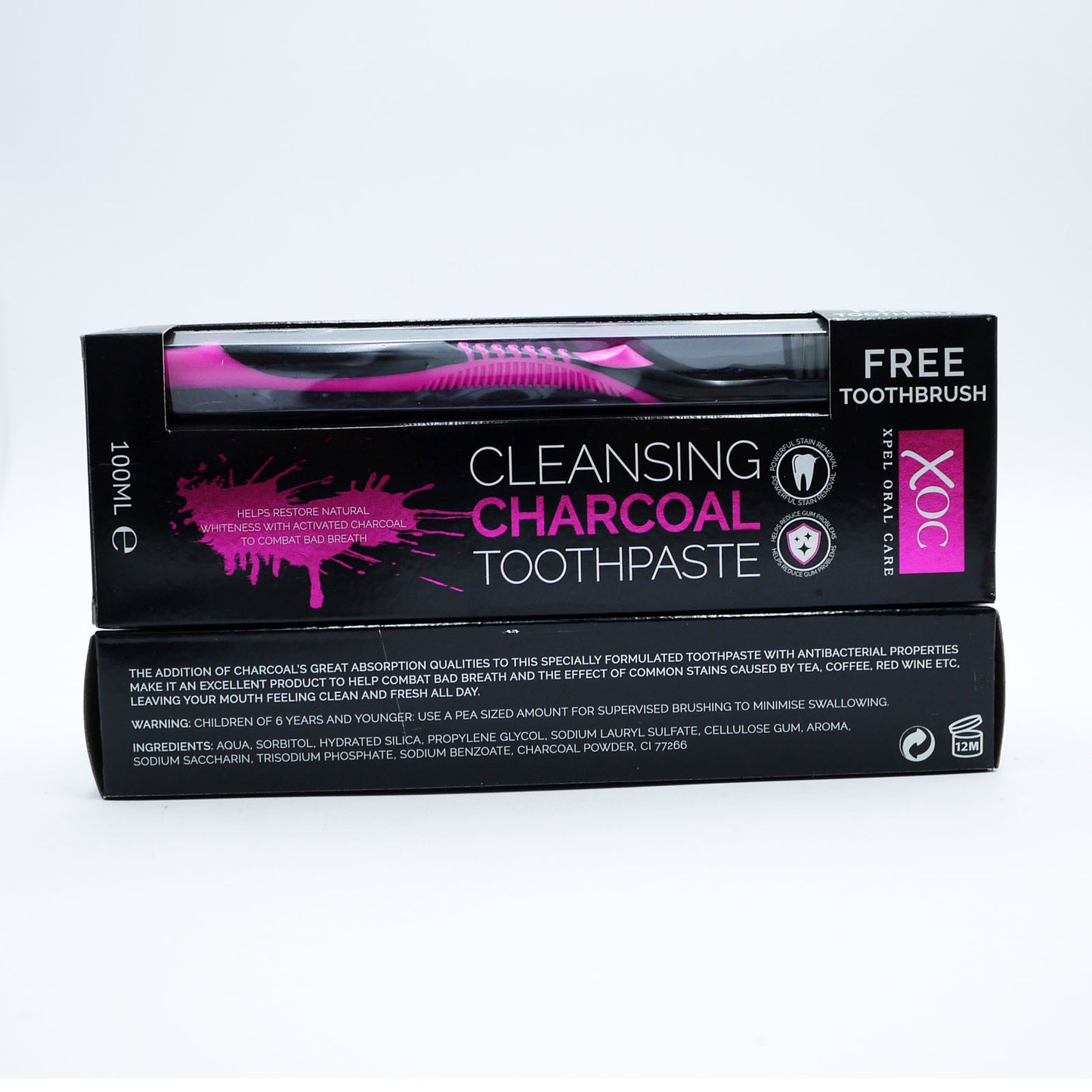 XOC DENTIFRICE AU CHARBON + BROSSE À DENTS 100ml
