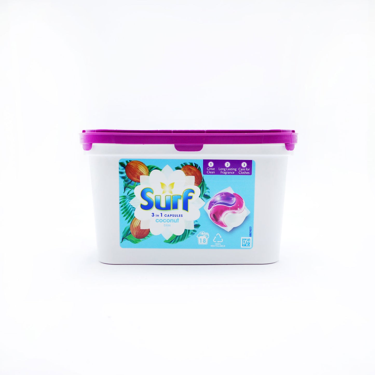 LESSIVE SURF 3EN1 CAPS COCONUT BLISS 18 CAPSULES