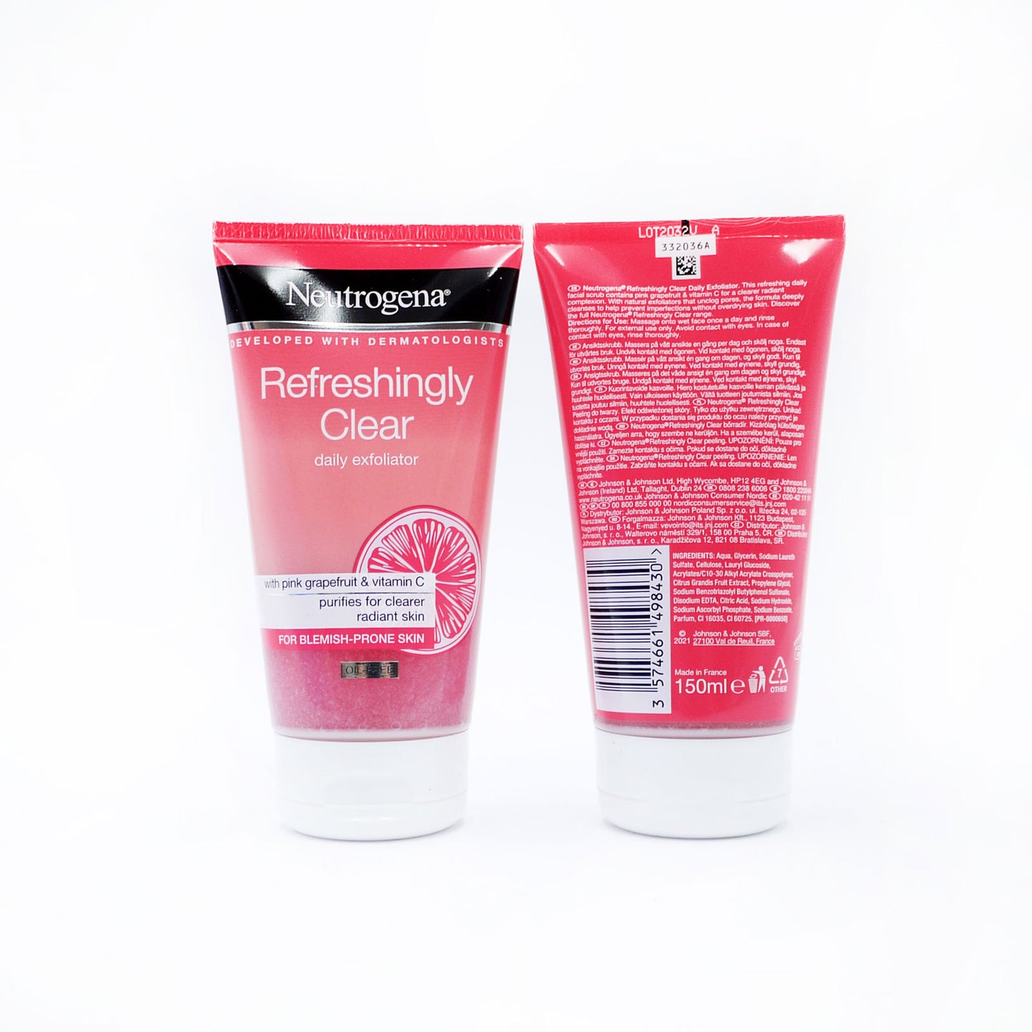 NEUTROGENA REFRESH GEL NETTOYANT EXFOLIANT PAMPLEMOUSSE ROSE 150ML