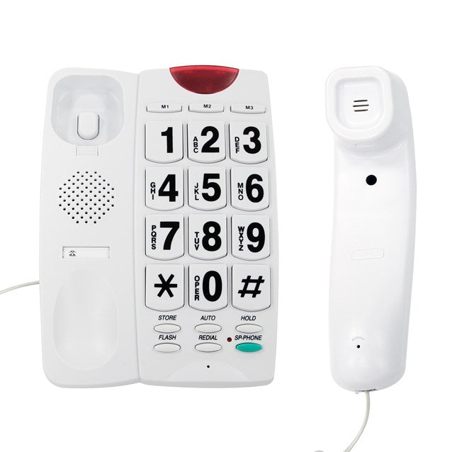 Jumbo Button Telephone & LED Light - White