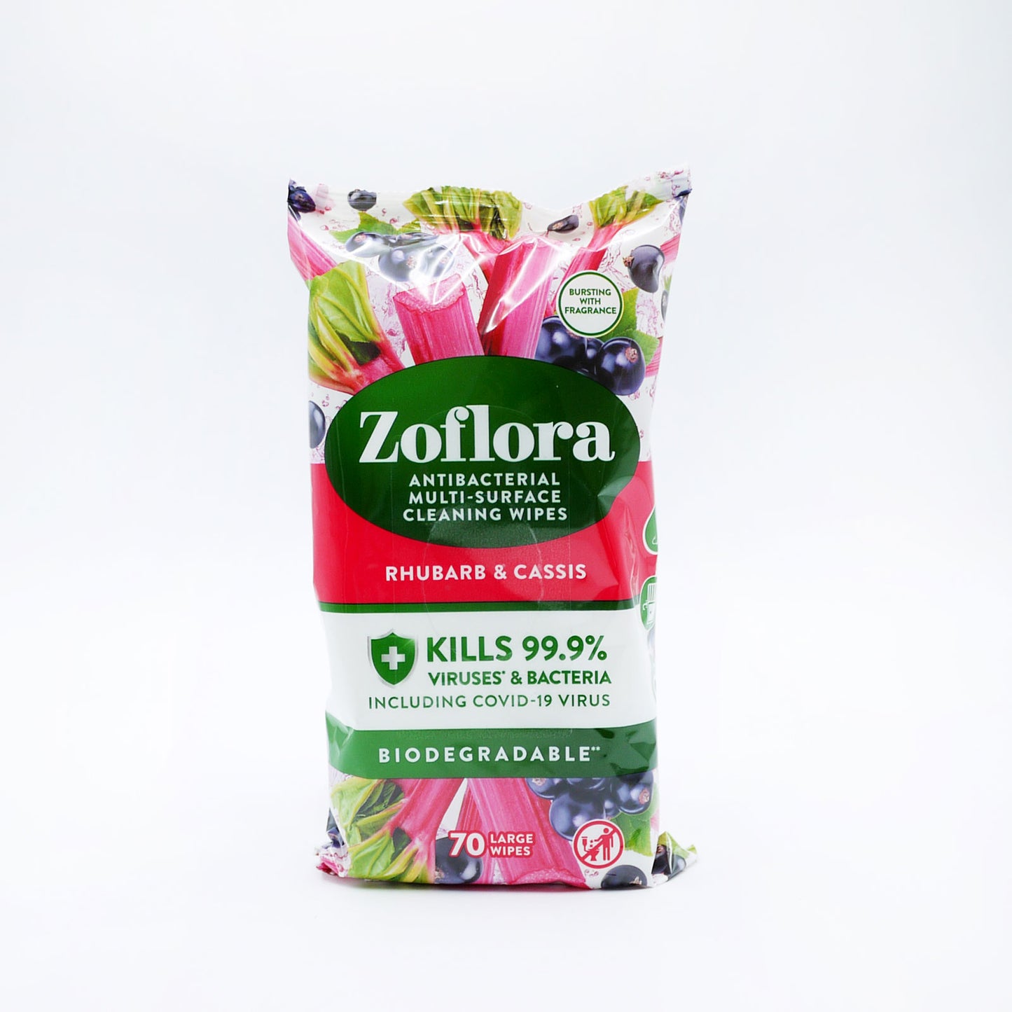 LINGETTES DÉSINFECTANTES ZOFLORA RHUBARBE & CASSIS 70 LINGETTES