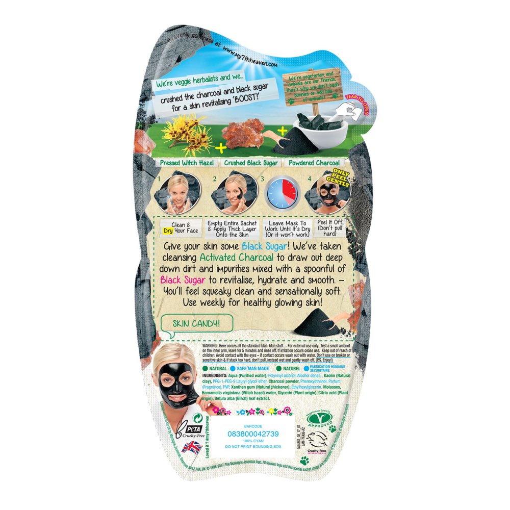 MASQUE PEEL-OFF AU CHARBON NOIR ET AU SUCRE