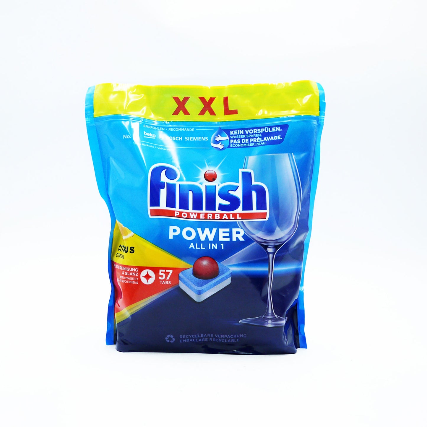 FINISH PASTILLES DE LAVAGE POWER TOUT EN 1 CITRON 57 unités