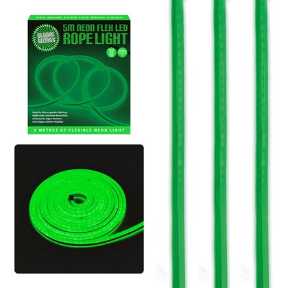 Bande lumineuse néon flexible à LED verte de 5 m