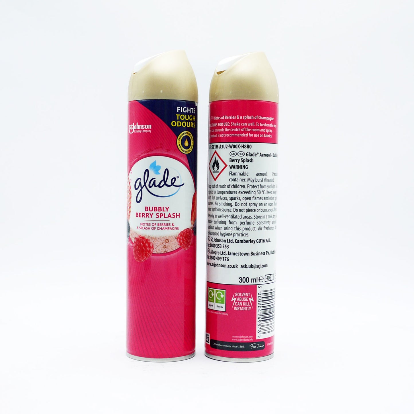 Désodorisant Glade en aérosol "Bubbly Berry Splash" 300 ml