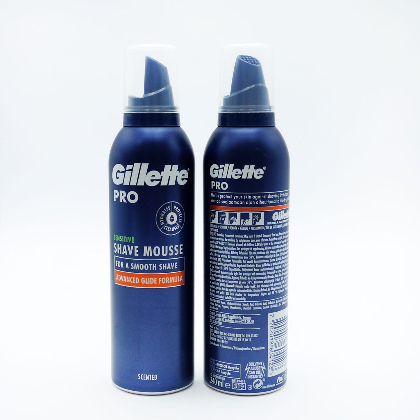 GILLETTE PRO MOUSSE À RASER PEAUX SENSIBLES 240ml