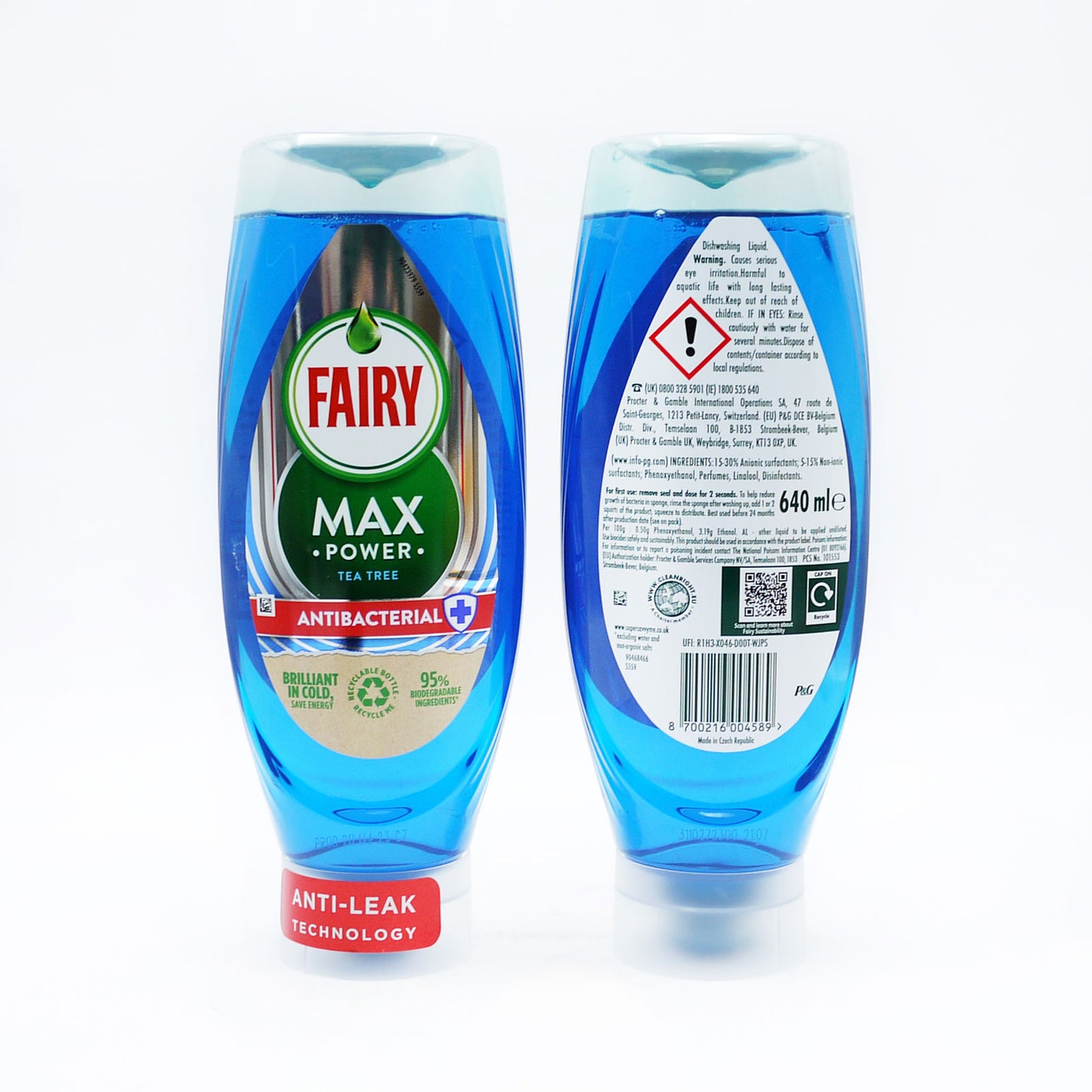 FAIRY LIQUIDE VAISSELLE MAX POUVOIR ANTIBACTÉRIEN ARBRE À THÉ 640ML
