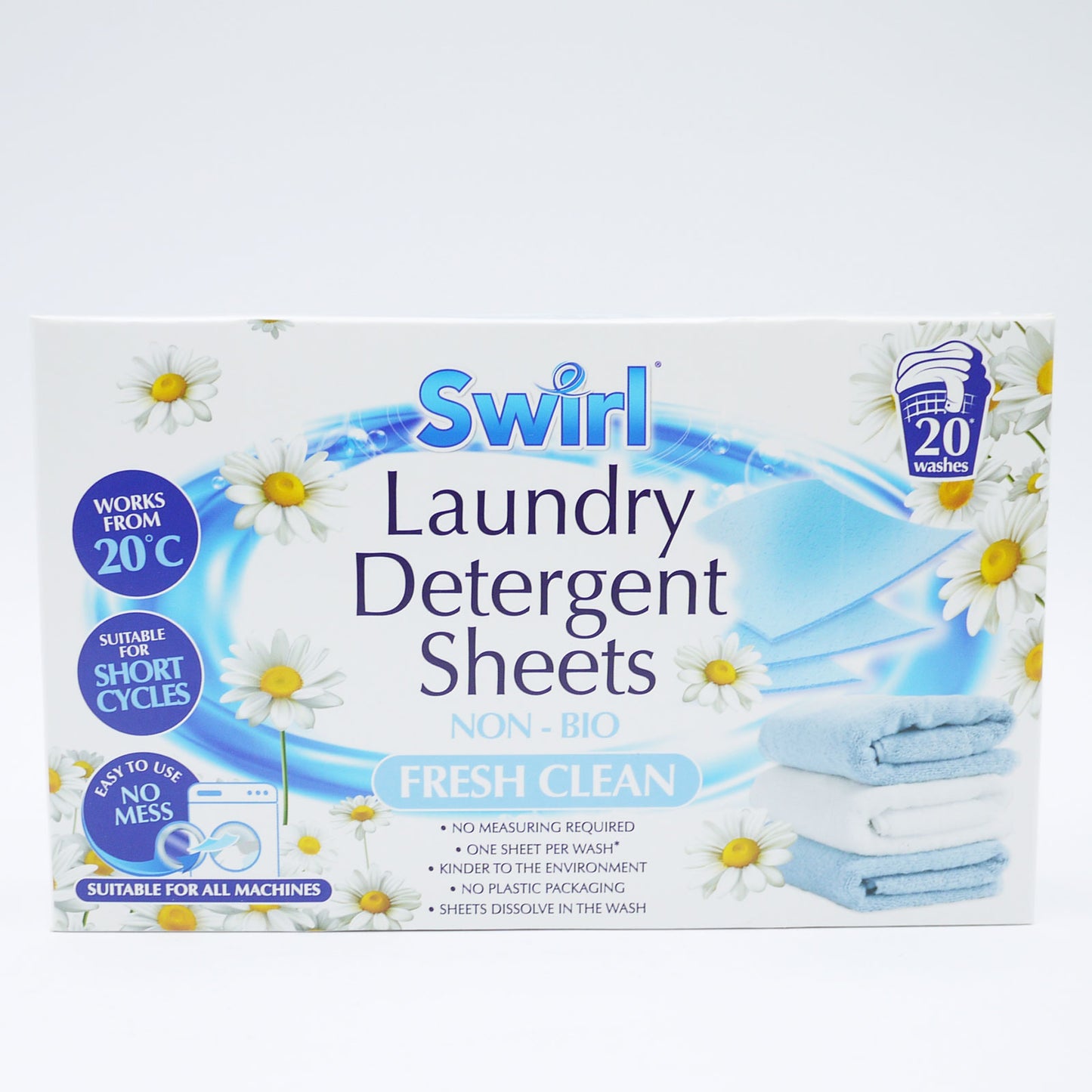 FEUILLES DE LESSIVE SWIRL FRAÎCHEUR PROPRE 20 PQT