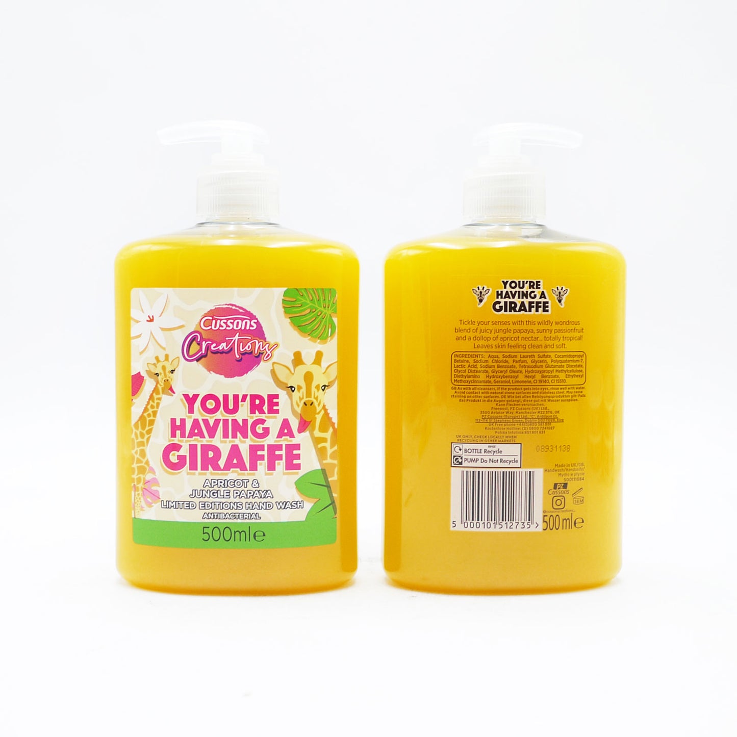 SAVON LIQUIDE CUSSONS CRÉATIONS "AVOIR UNE GIRAFE" 500 ml