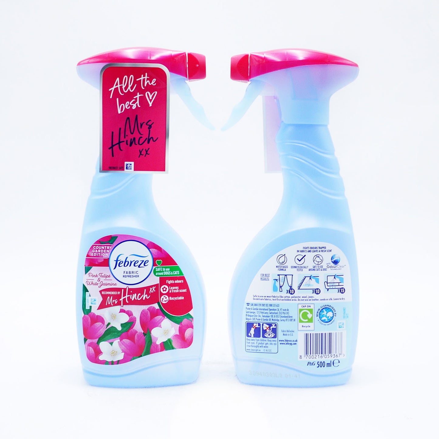 FEBREZE ASSAINISSEUR TEXTILE TULIPES ROSES + JASMIN BLANC 500ML