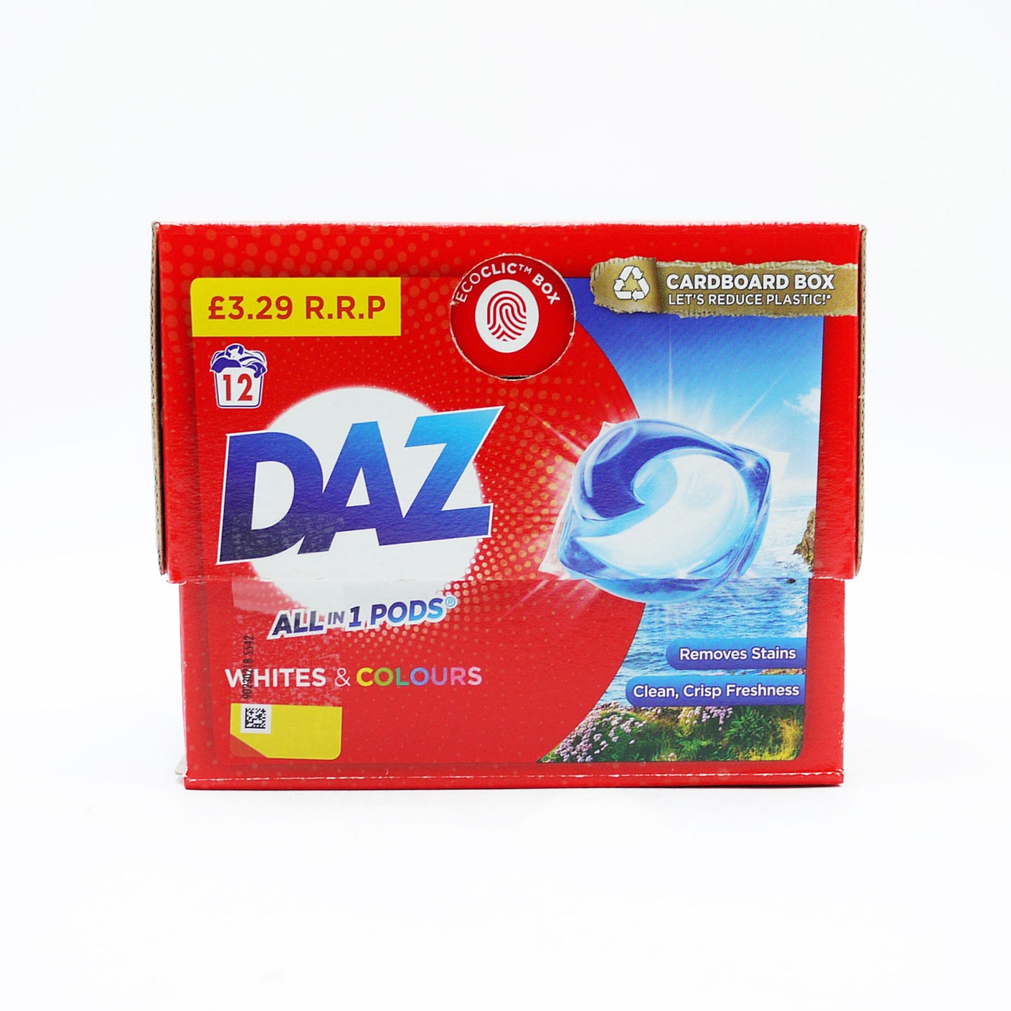 LESSIVE EN CAPSULES DAZ ALL IN 1 PRIX DE VENTE CONSEILLÉ 3,29 £ 12 LAVAGES