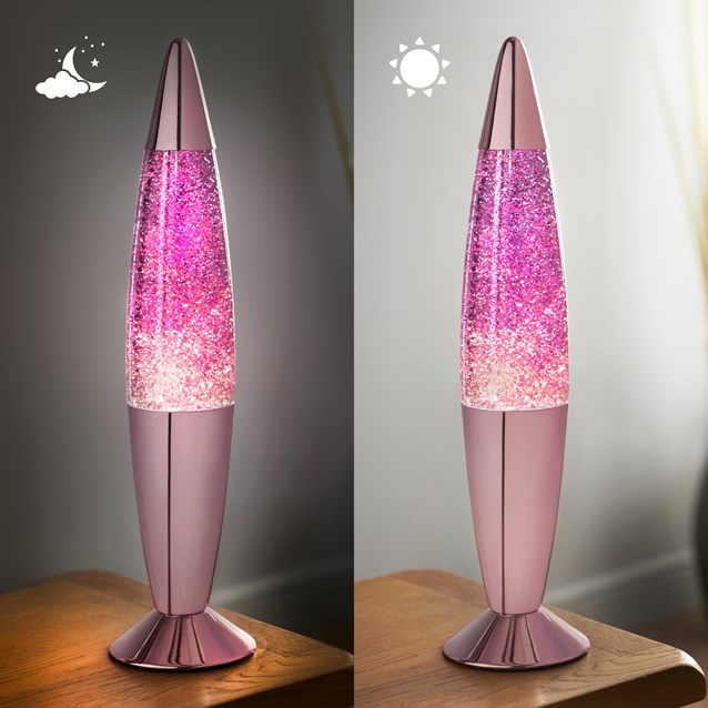 Lampe à paillettes violettes 16" - Effet chrome violet