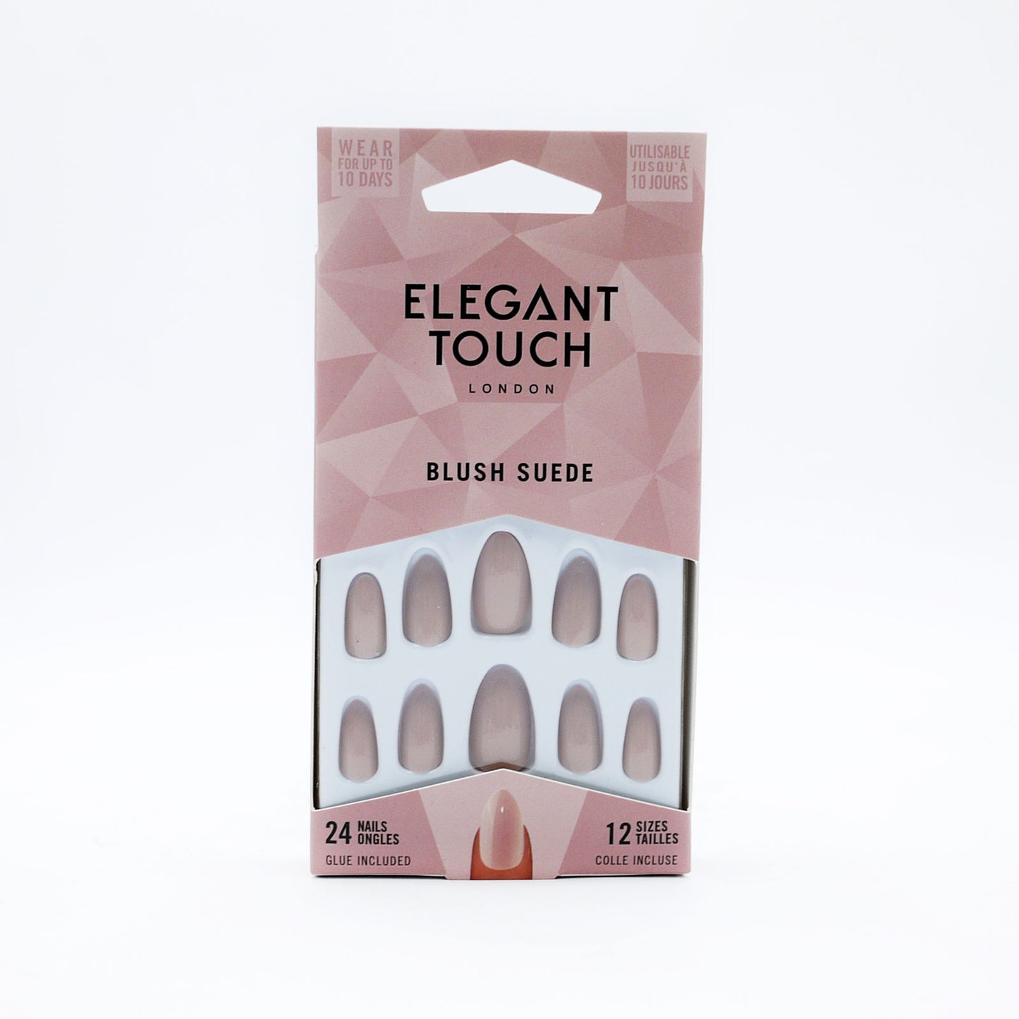 ELEGANT TOUCH FAUX ONGLES BLUSH SUEDE 24PC(C)