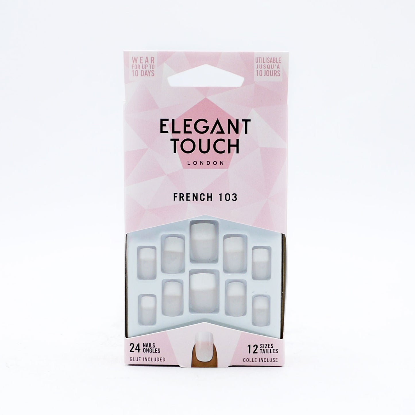 ELEGANT TOUCH FAUX ONGLES FRENCH MANUCURE ROSE 24 PIÈCES (C)