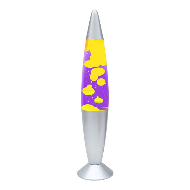 Lampe à lave de 16 po – Liquide violet et cire jaune